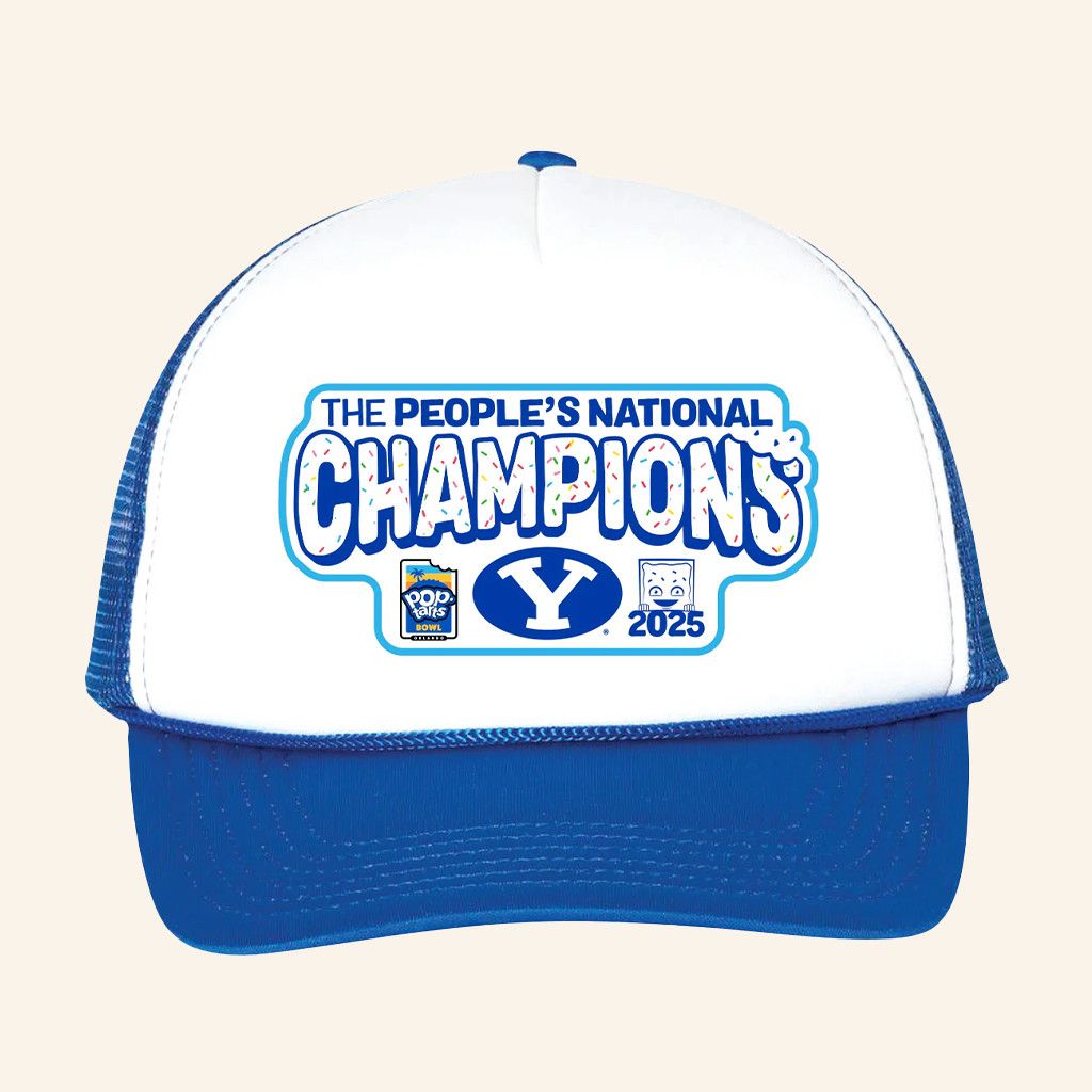 The BYU Merch The People's National Champions Trucker Hat 2025 Pop Tart Bowl BYU Cap Fan Gifts
