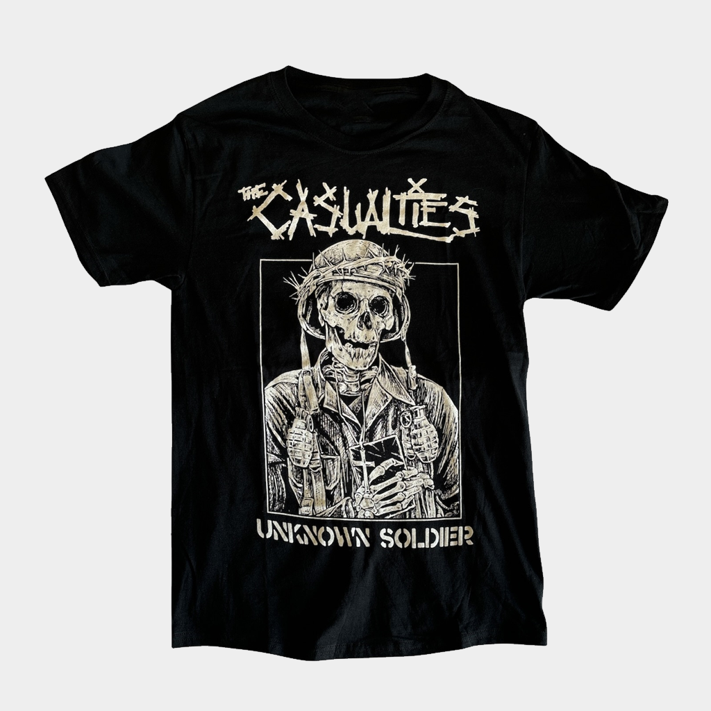 The Casualties Merch Unknown Soldier Black T-Shirt Presents For Rock Music Lovers