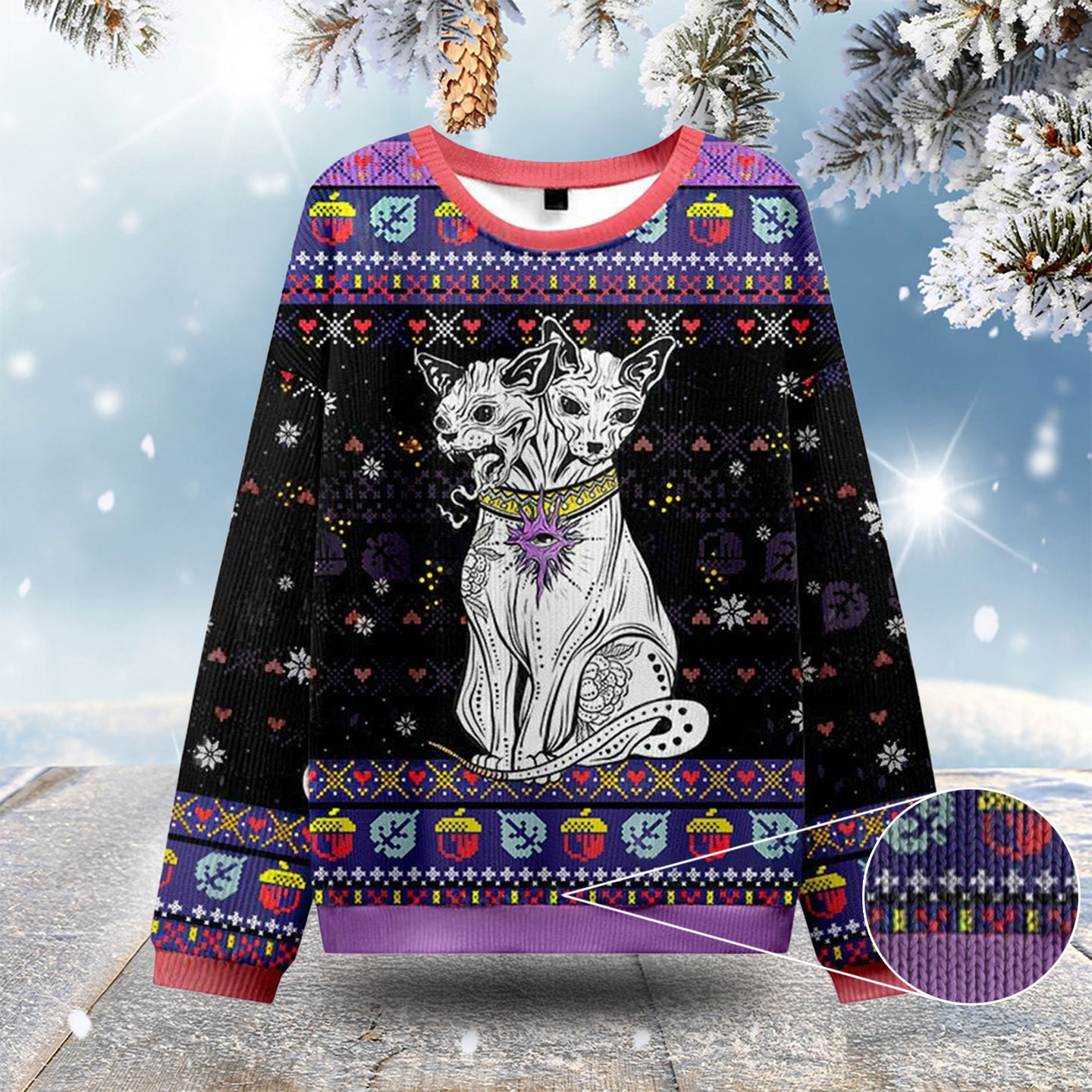 The Cat Goddess Bastet Ugly Christmas Sweatshirts Weird Christmas Sweater Cat Gifts For Him Her