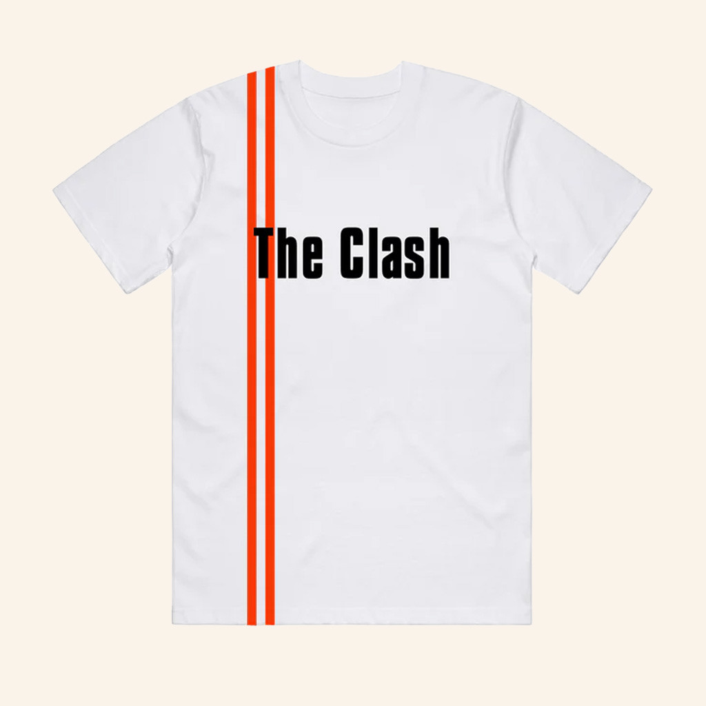 The Clash Merch The Clash Striped Logo White Shirt Christmas Gifts For Husband