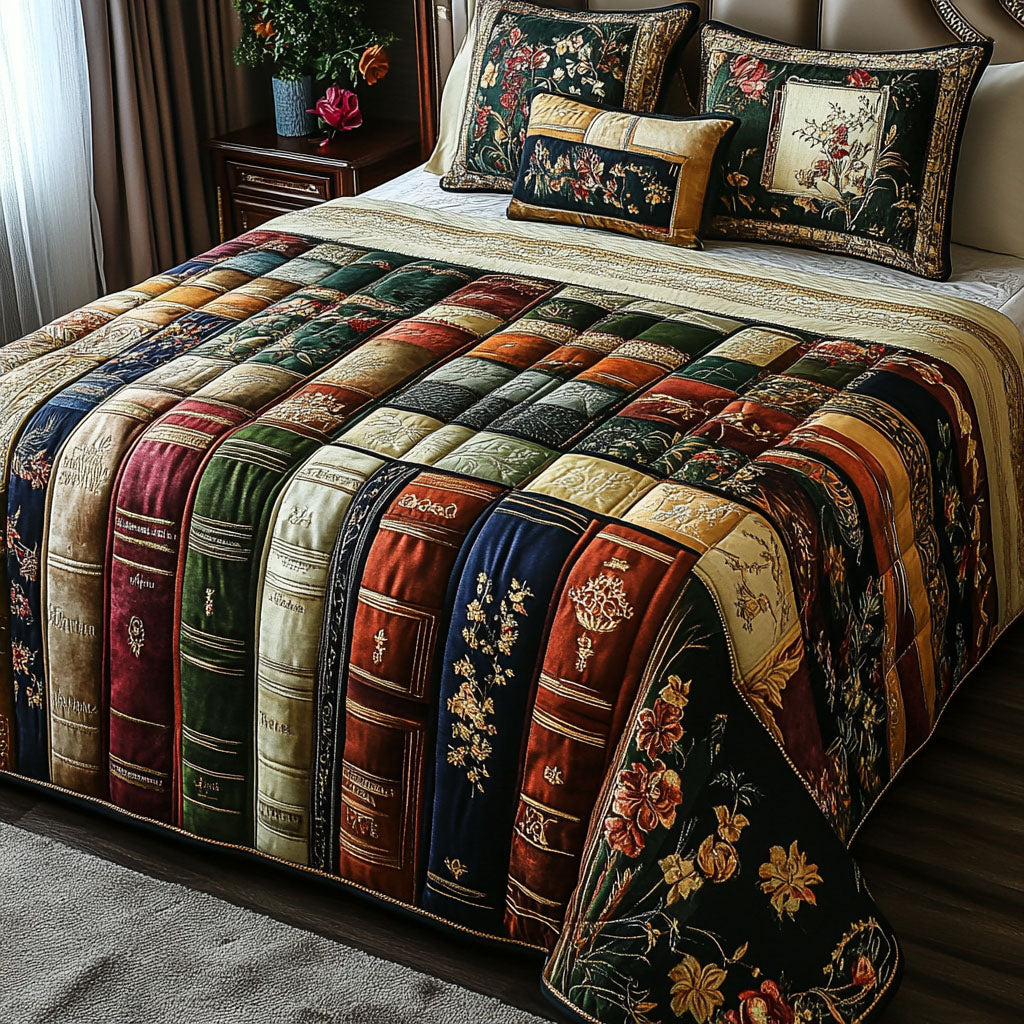 The Classic Novel Nook Quilted Bedding Set Cute Room Decor Gifts For Book Worm