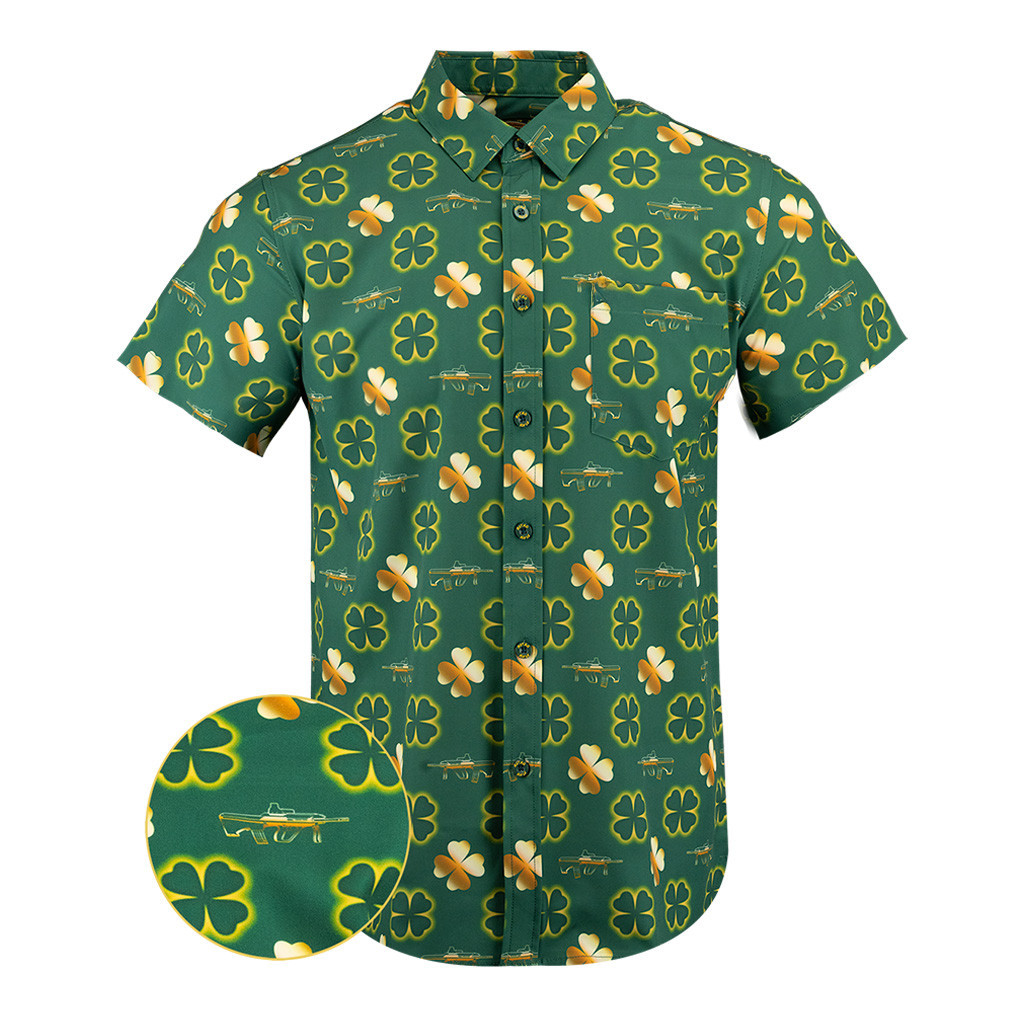 The Clover Button Down Shirt Hawaiian Tactical Button Down Gifts For Gun Lovers