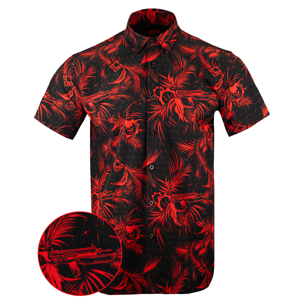 The Cog Button Down Shirt Outdoor Hawaiian Tactical Shirt Gifts For Gun Lovers