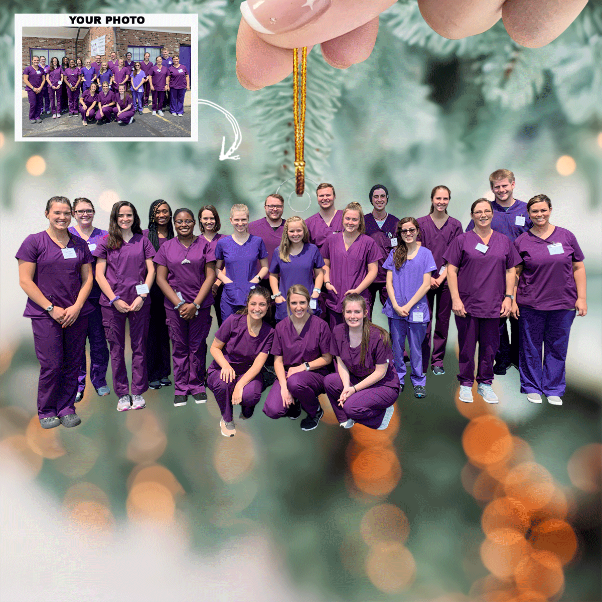 The Compassion Crew Personalized Photo Mica Ornament Gift For Nurse