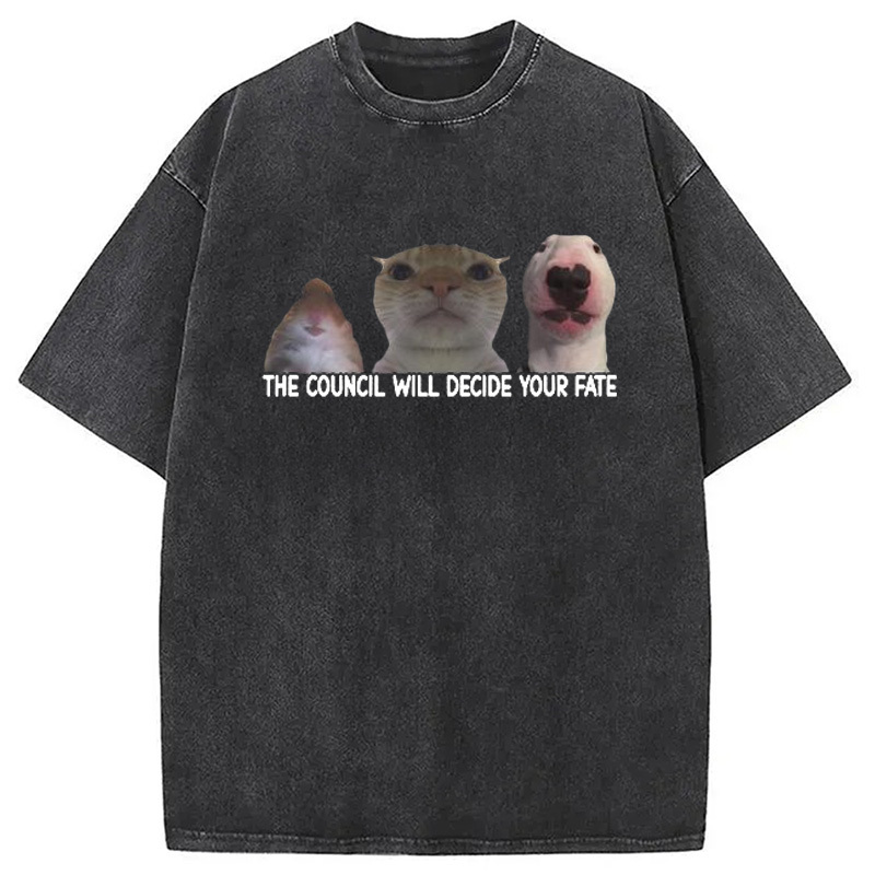 The Council Will Become Your Fate Meme Washed T-Shirt Classic Graphic Fashion Tee Gifts For Friends