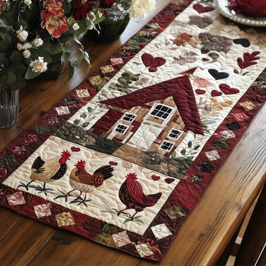 The Cozy Coop Quilted Table Runner Dinner Table Decor Ideas Unique Gifts For Chicken Lovers