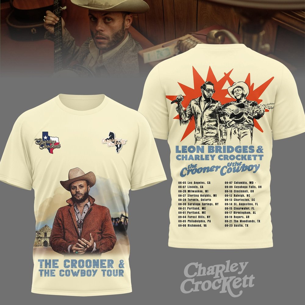 The Crooner And The Cowboy Tour T-Shirt Charley Crockett Merch Best Present For Fans