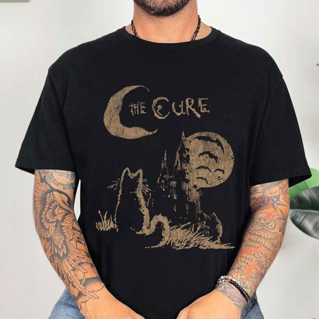 The Cure Cat 90s Alt Indie Rock T-Shirt Gift Ideas For Husband