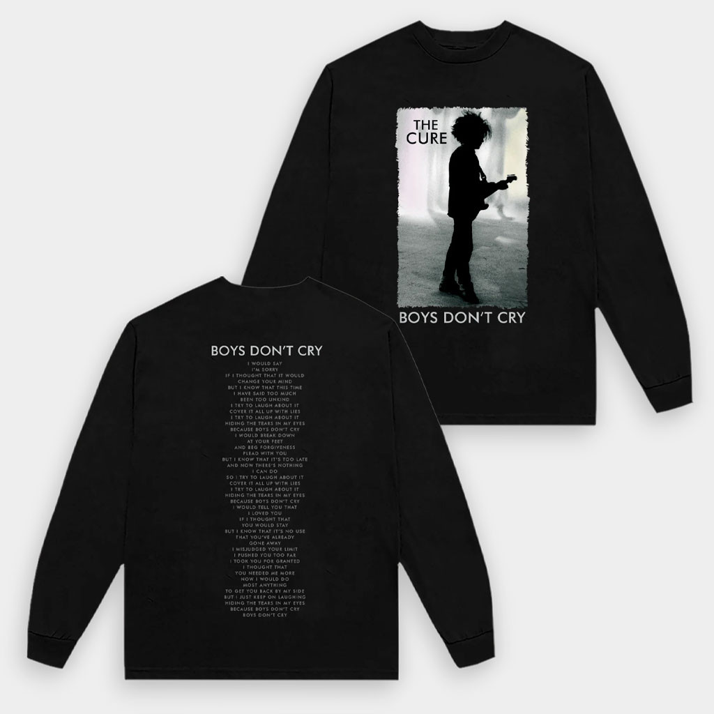 The Cure Merch Boys Don't Cry Black Long Sleeve Shirt The Cure Shirt Gifts For Rock Band Fans