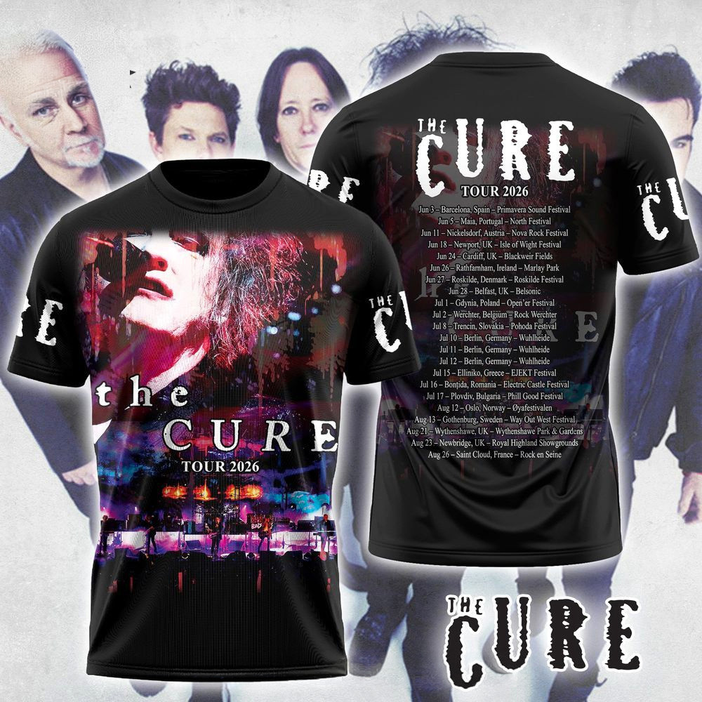 The Cure Tour 2026 T-Shirt The Cure Merch Gifts For Rock Band Fans