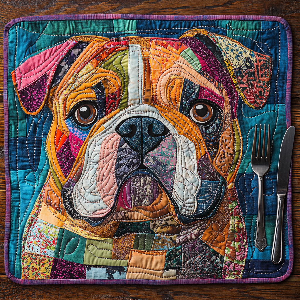 The Dapper Bulldog Quilted Place Mat Dining Table Decor Top Gifts For Dog Lovers