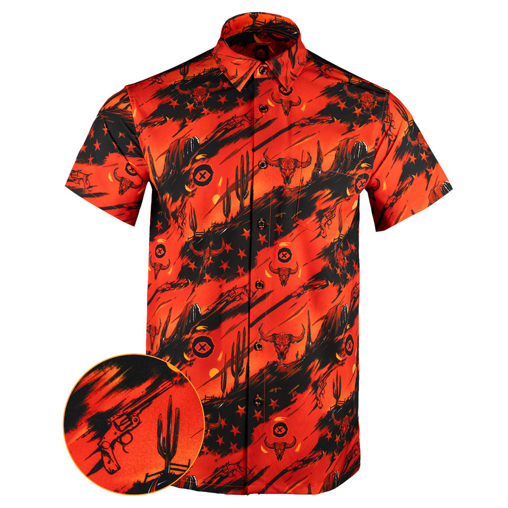 The Dead Eye Button Down Shirt Gun Print Hawaiian Shirt Gifts For Father In Law