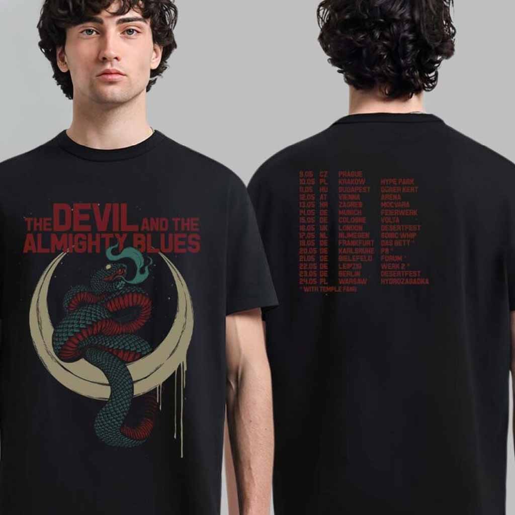 The Devil And The Almighty Blues Europe Tour 2025 T-Shirt Fan Merch Gifts For Boyfriend