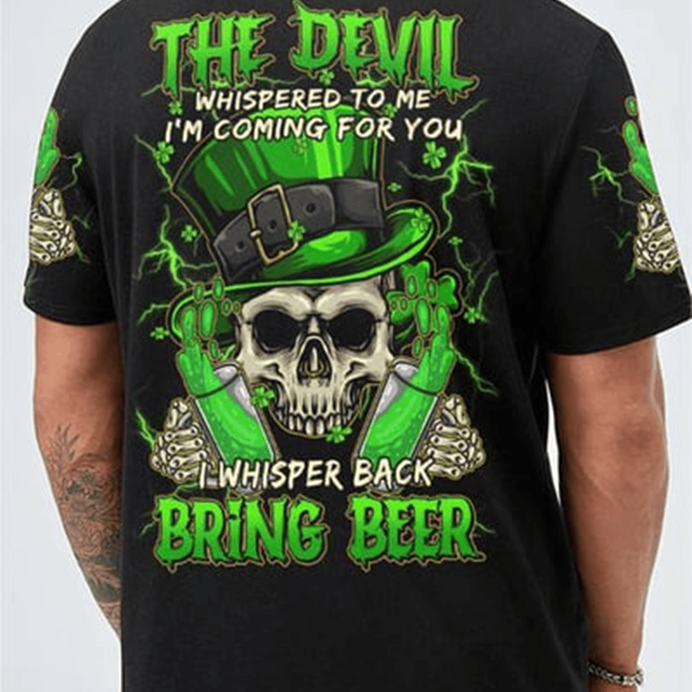 The Devil Bring Beer T-Shirt Saint Patrick's Day Clothes St Patrick's Day Stuff