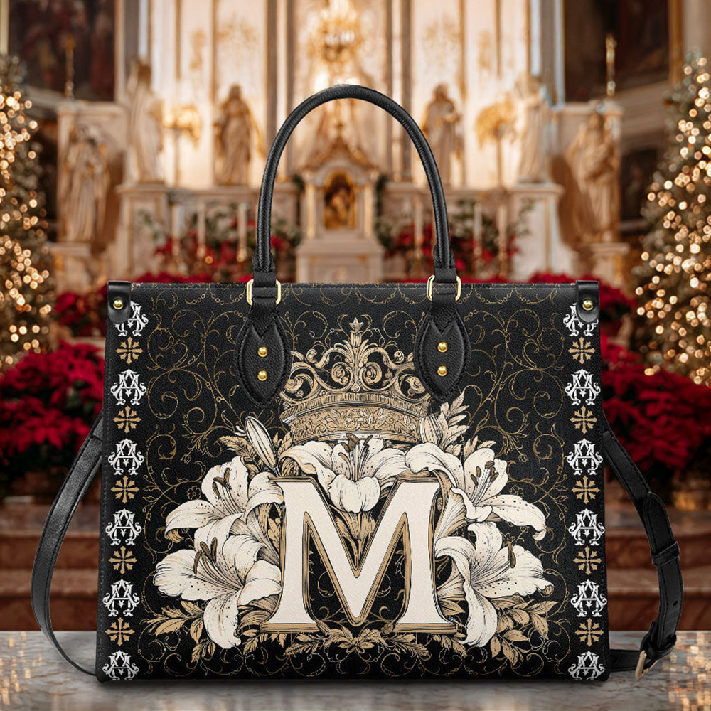 The Divine Monogram Leather Bag Virgin Mary Handbag Christmas Presents For Christians