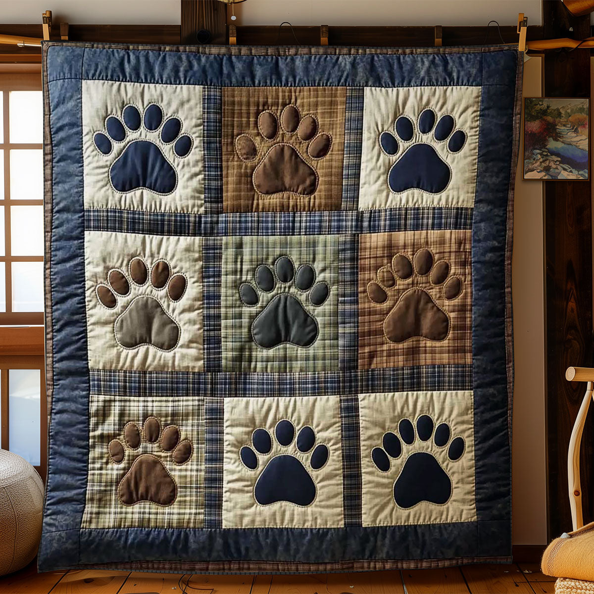 The Dog's Paw Quilt Blanket Cozy Throw Blanket Christmas Gift Ideas For Dog Lovers