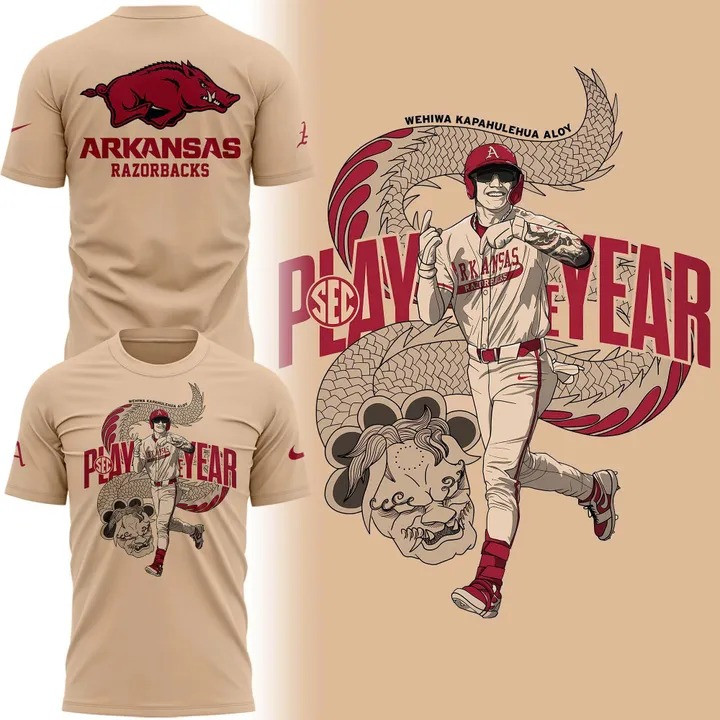 THE DRAGON Wehiwa Aloy Arkansas Baseball T-Shirt Fan Merch Razorback Gifts For Him