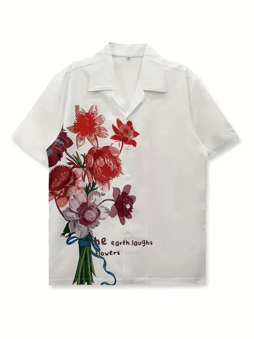 The Earth Laughs Flowers Hawaiian Shirt Flower Pattern Cozy Style Shirt Gifts For Mother