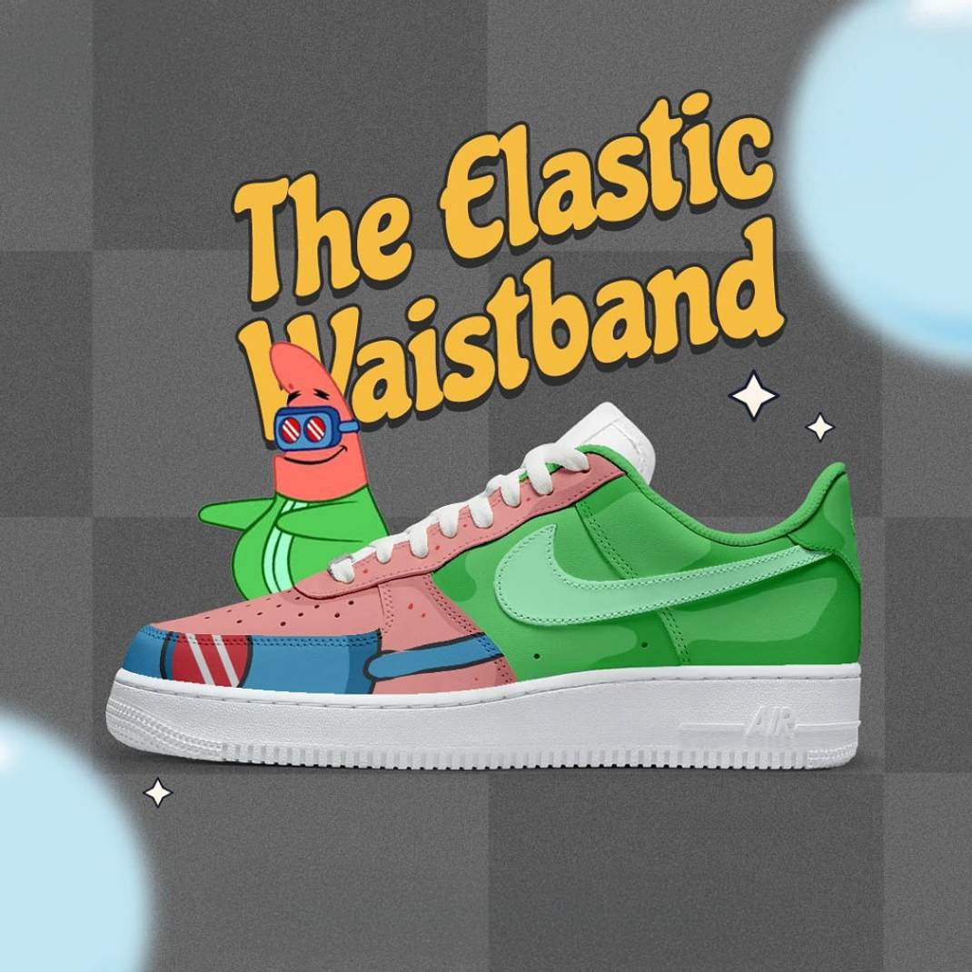 The Elastic Waistband x Encyclopedia SpongeBobia Air Force 1 Shoes Gifts For Fans