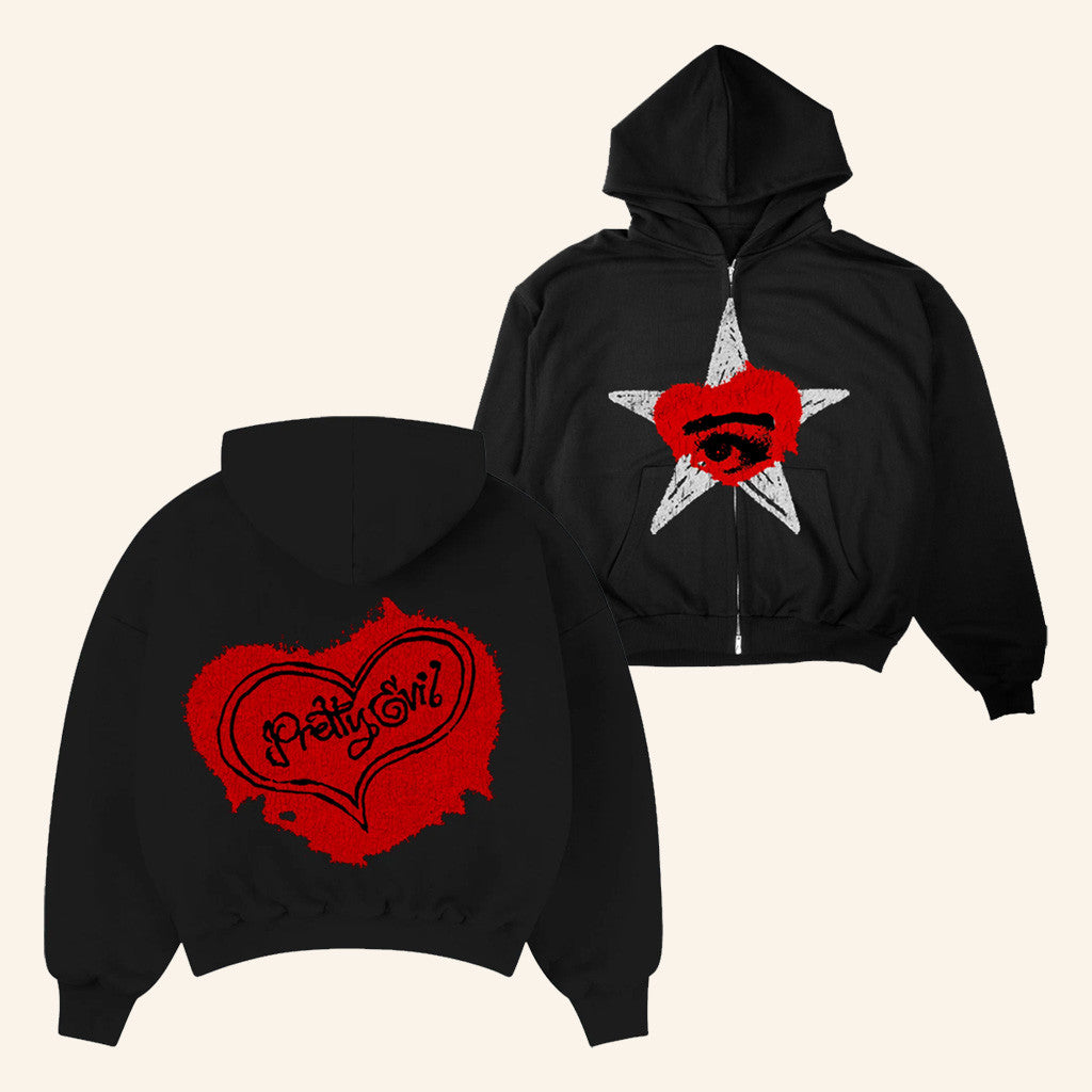 The Ellise Shop Store Merch Pretty Evil Zip Up Hoodie Gifts For Friends The Ellise Shop Store Merch Pretty Evil Zip Up Hoodie Gifts For Friends