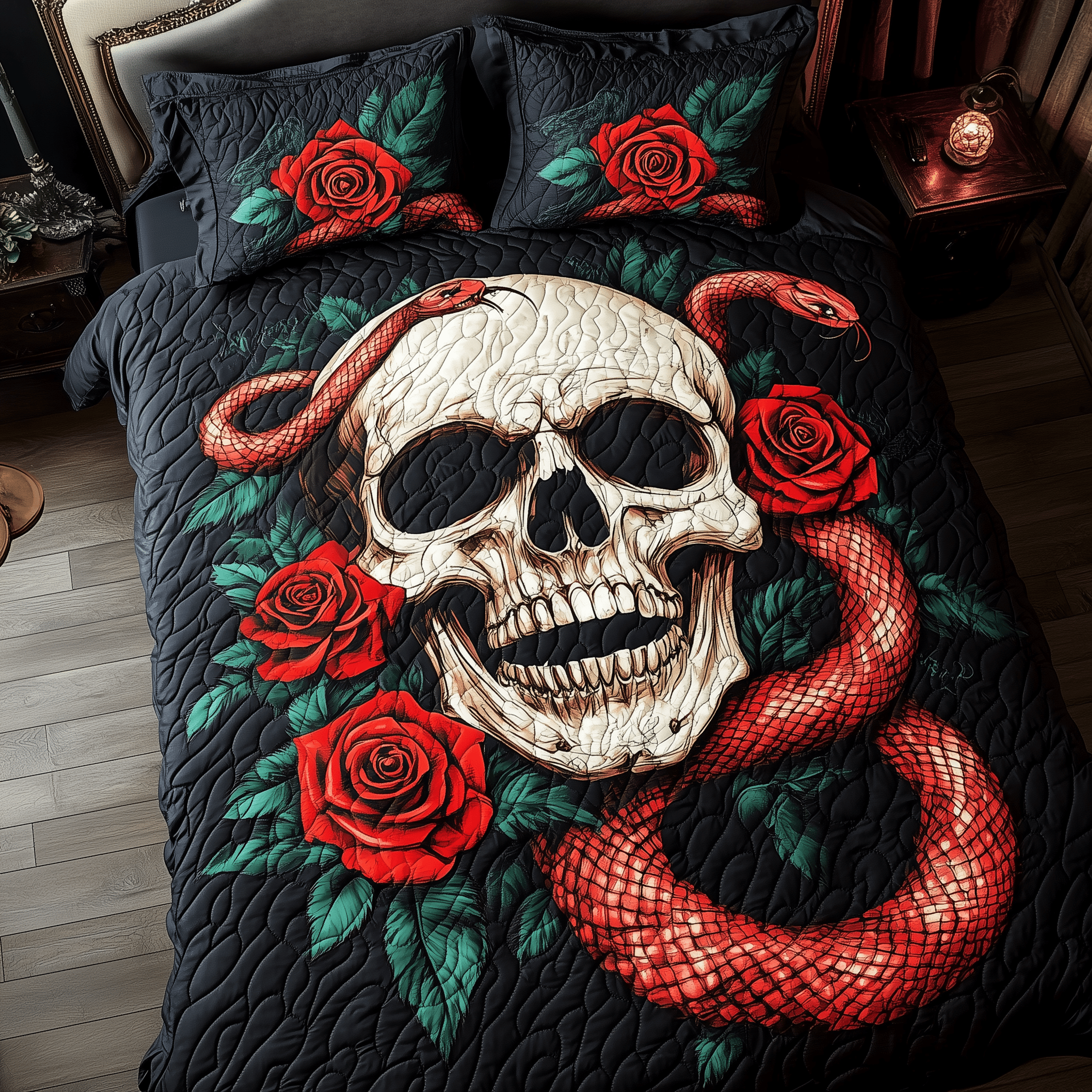 The Enchanted Skull Quilted Bedding Set Christmas Bedding Set Gift Experiences For Couples