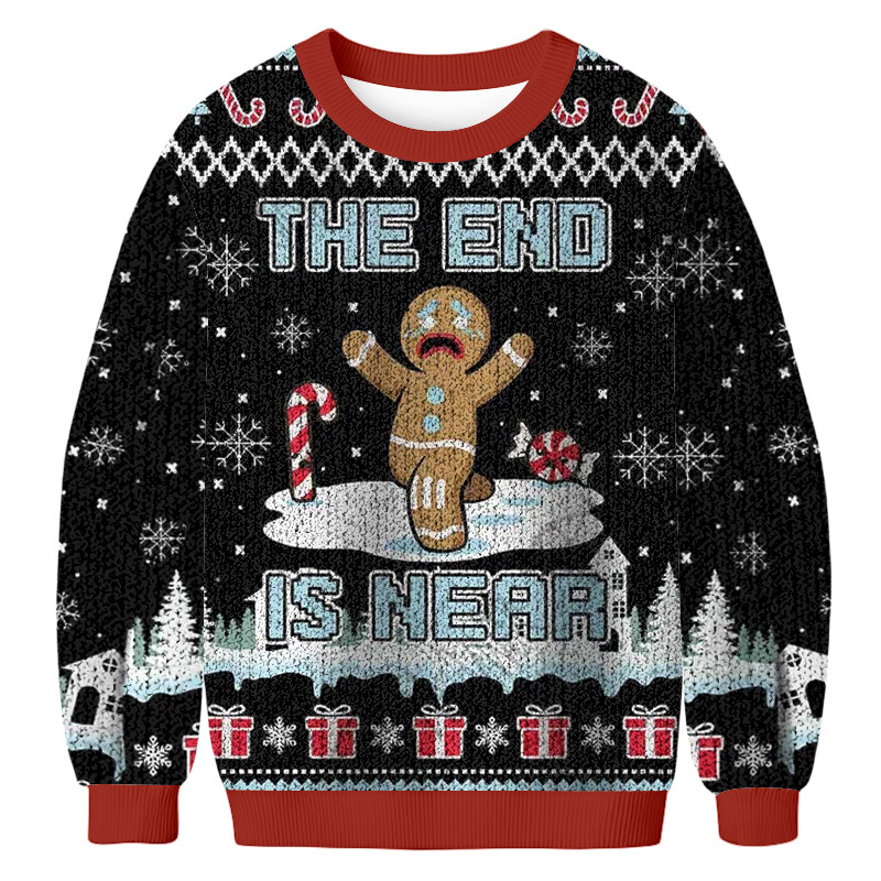The End Cookie Man Fun Christmas Ugly Sweater Xmas Outfits Christmas Gifts For Cookie Lovers