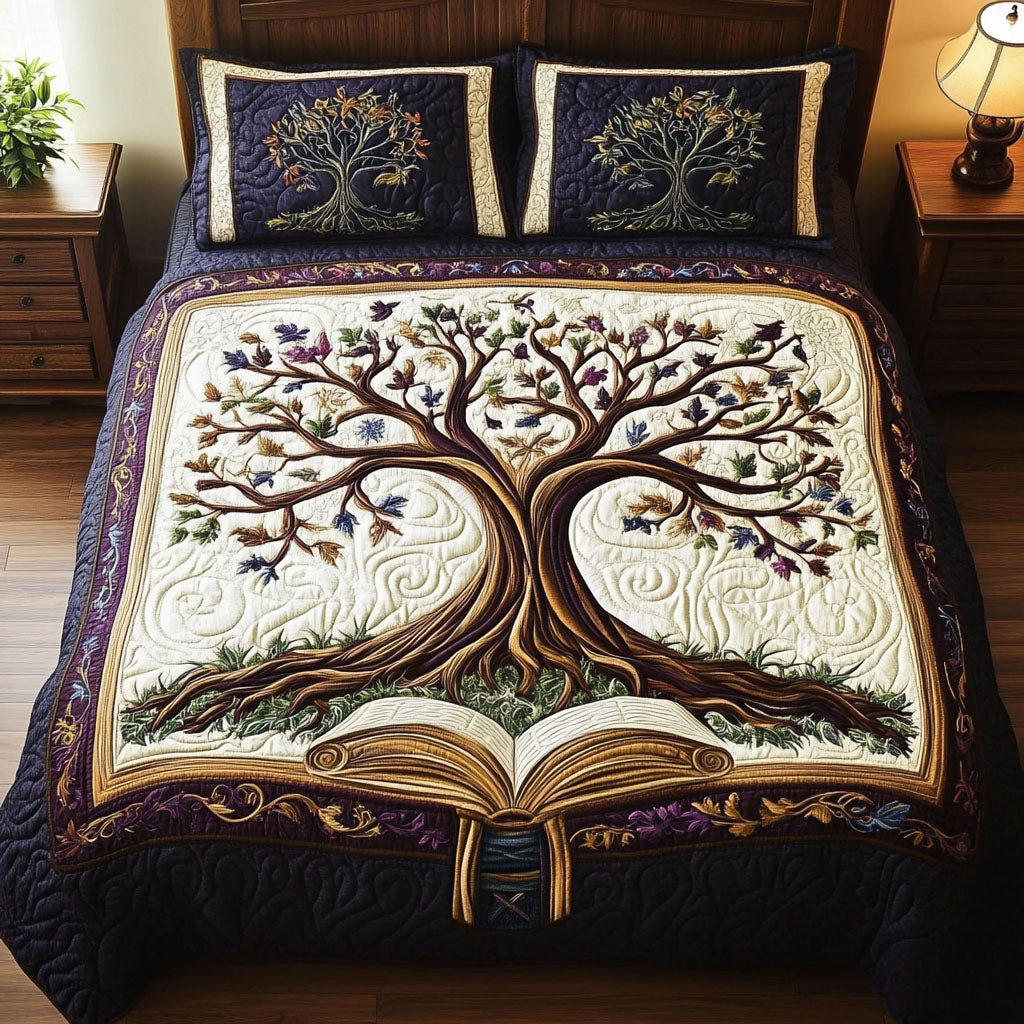The Eternal Book of Life Quilted Bedding Set Best Bedspread Set Tree Of Life Gifts For Him