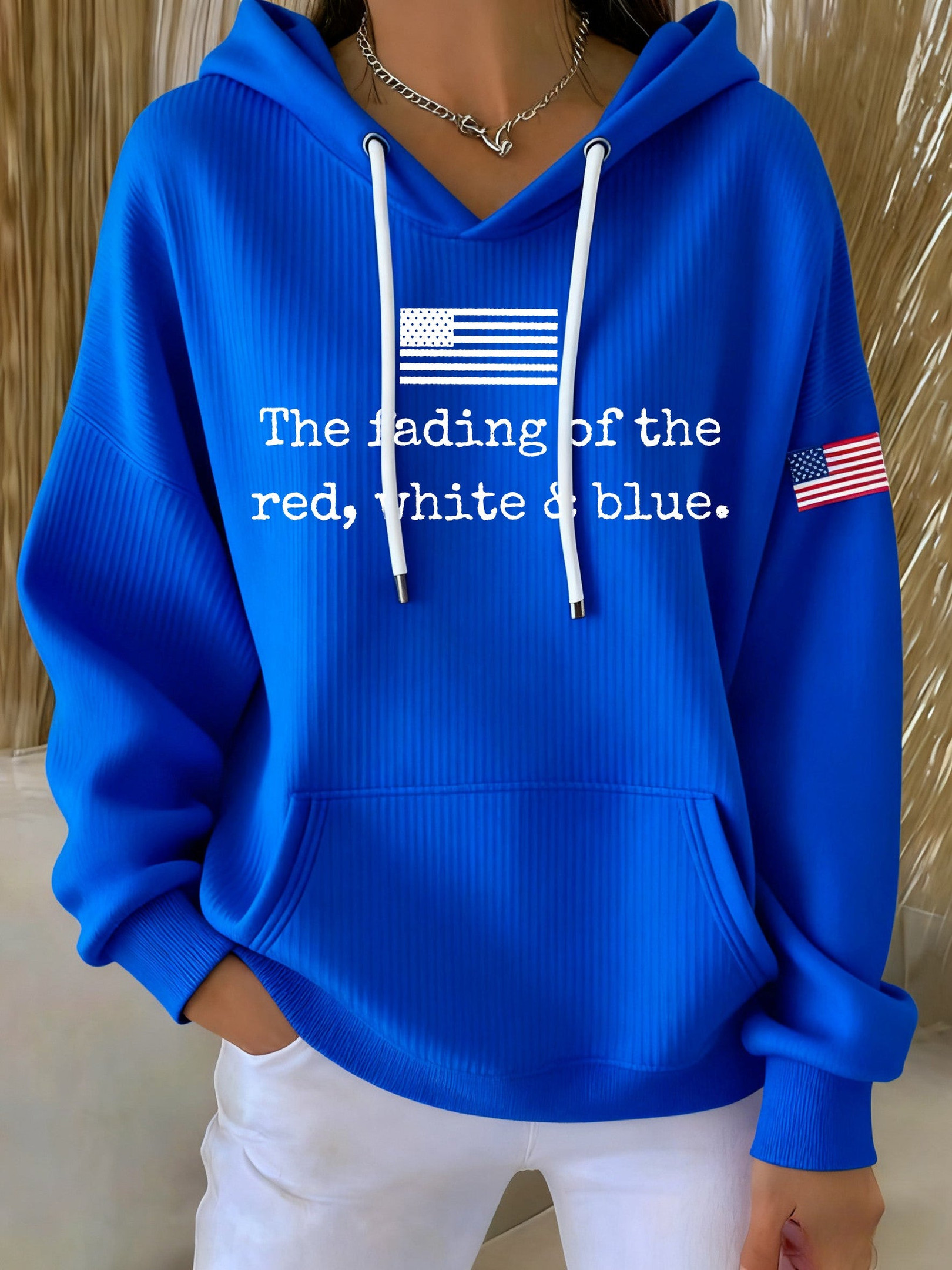 The Fading Of The Red White And Blue Hoodie American Flag Apparel Anti ICE Ideal Gifts