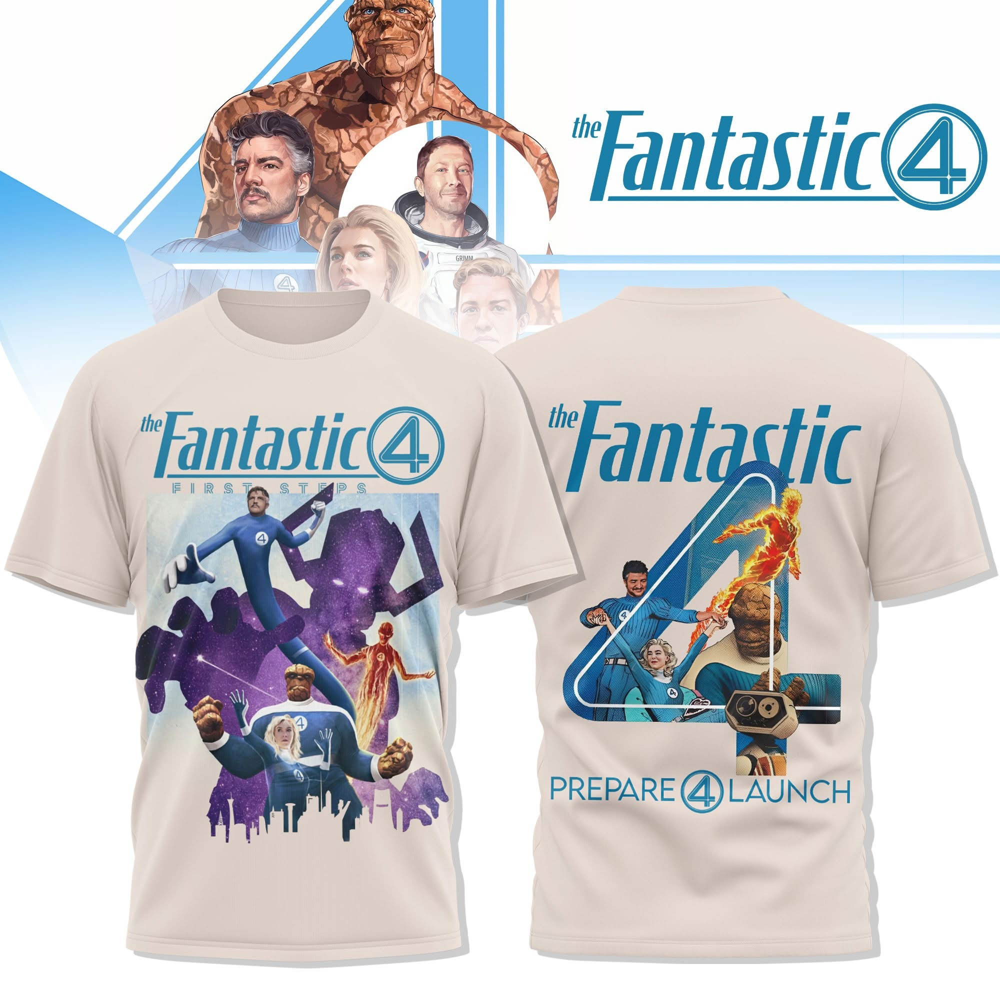 The Fantastic Four Merch T-Shirt Prepare 4 Launch Clothing Gift Ideas
