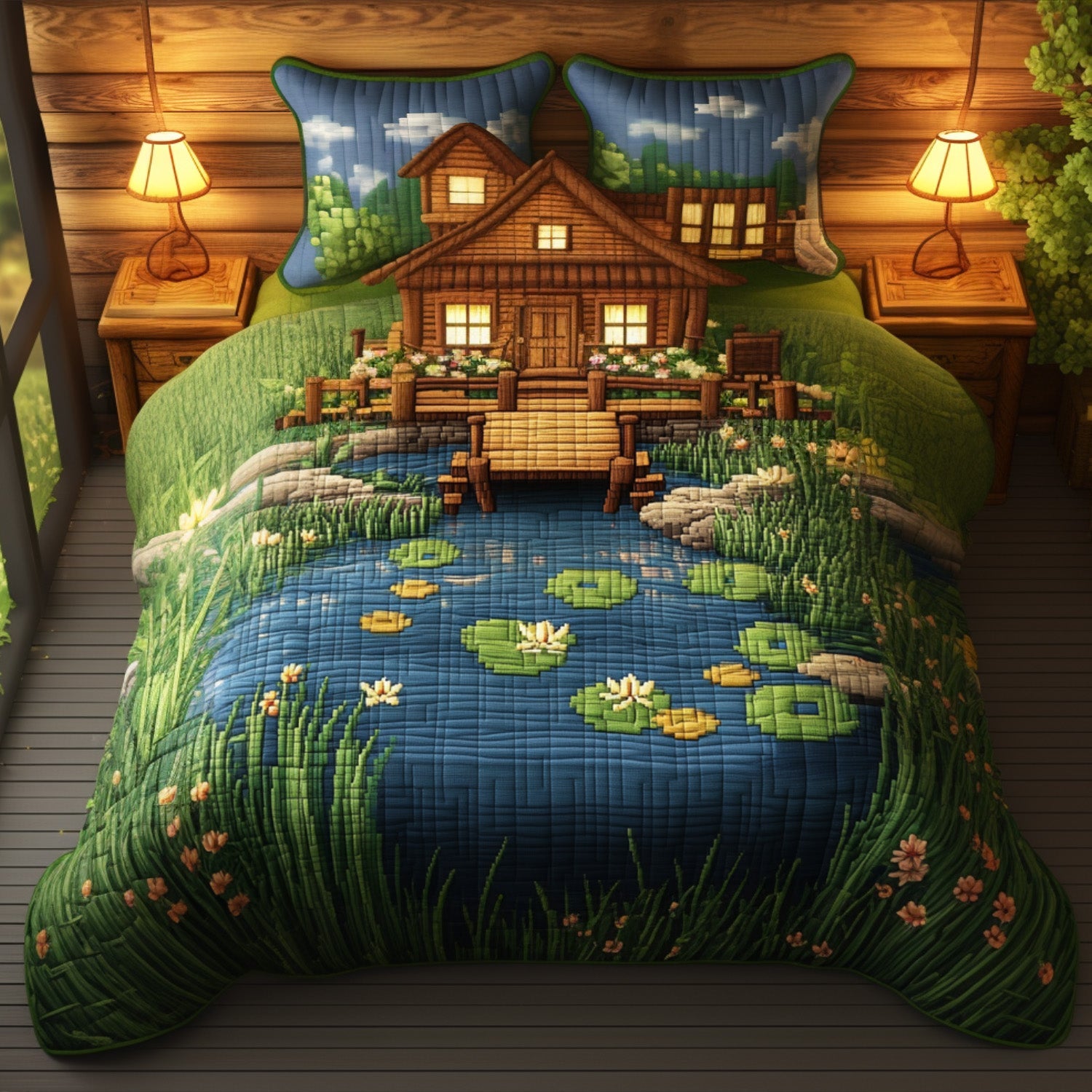 The Fishing Post Quilted Bedding Set Best Bed Sheet Set Fishing Gifts For Dad