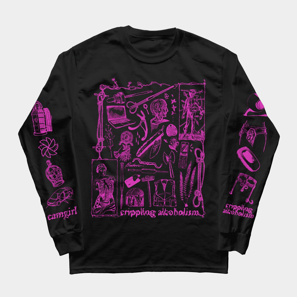 The Flenser Merch Crippling Alcoholism Camgirl Collage Long Sleeve Shirt Gifts For Band Lovers