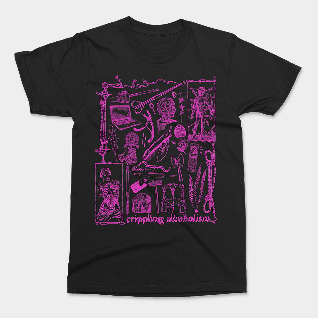 The Flenser Merch Crippling Alcoholism Camgirl Collage T-Shirt Gifts For Band Fans