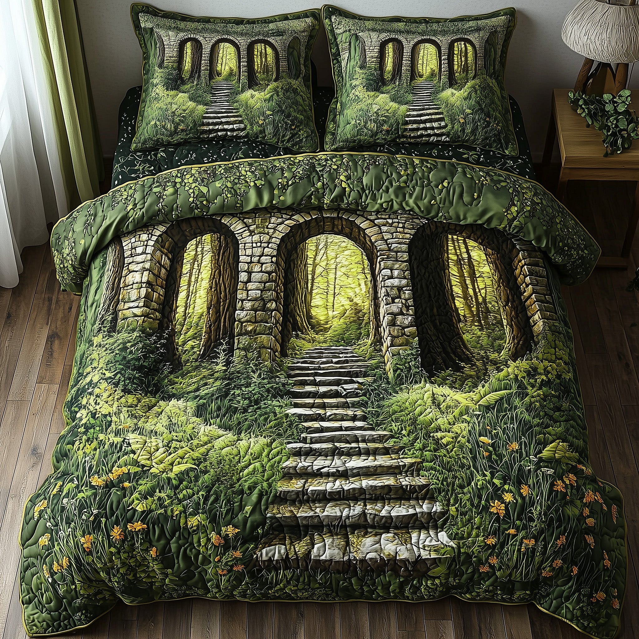 The Forgotten Gateway Quilted Bedding Set Duvet Cover Merchandise Good Fall Gifts