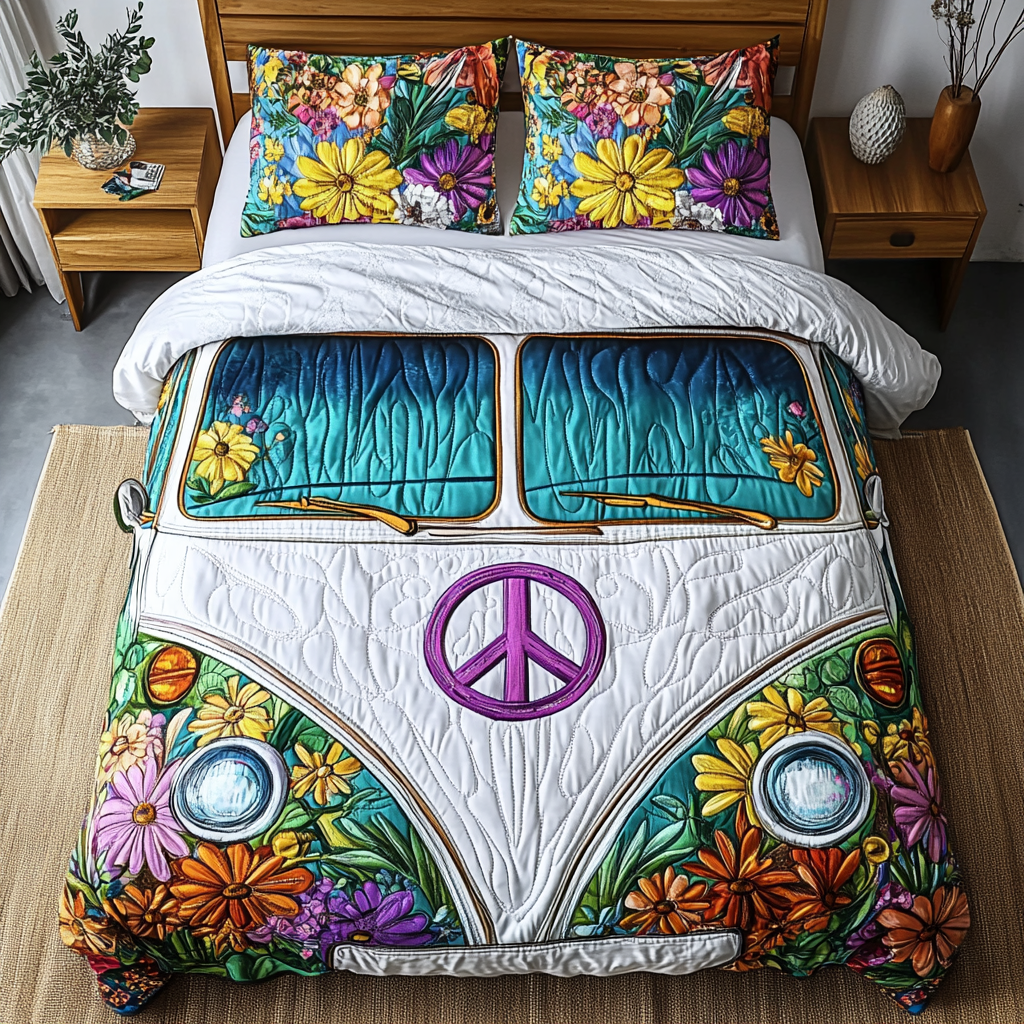 The Free Spirit Ride Quilted Bedding Set Bedroom Decor Ideas Hippie Birthday Gifts