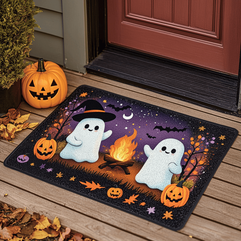 The Friendly Fright Doormat Gifts Decoration For Friends and Family on Halloween