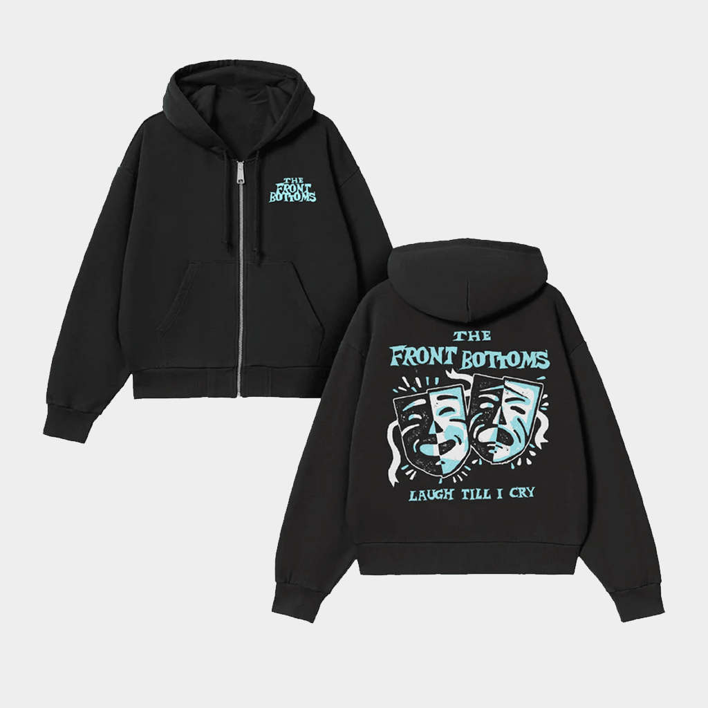 The Front Bottoms Merch Masks Black Zip Up Hoodie Best Gifts For Rock Lovers