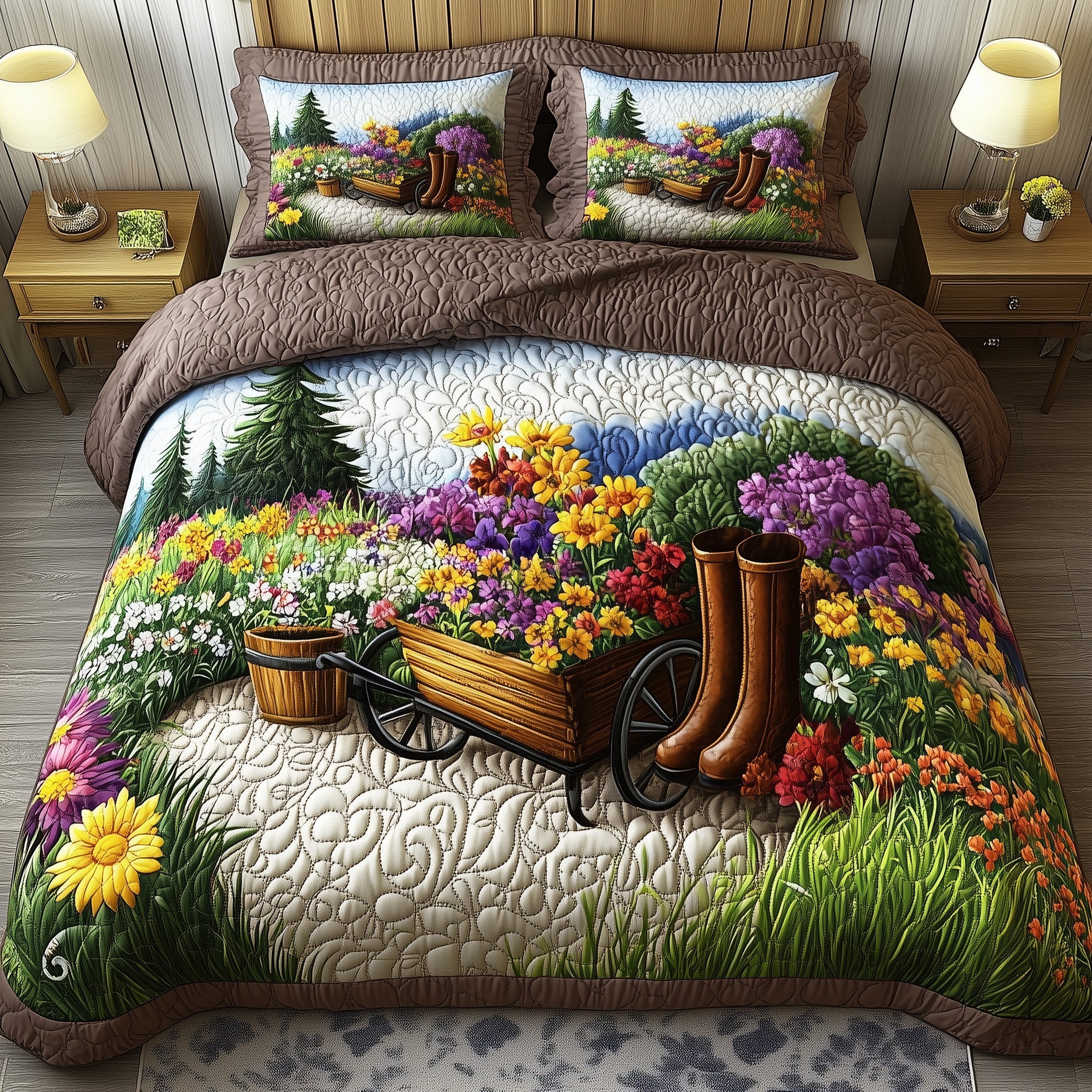 The Garden Path Quilted Bedding Set Duvet Cover Bed Sheet Gardening Gifts For Men