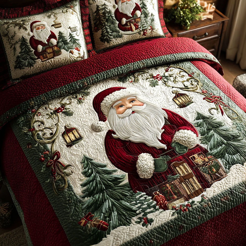 The Gentle Claus Quilted Bedding Set Perfect Housewarming Gift for a Cozy Bedroom