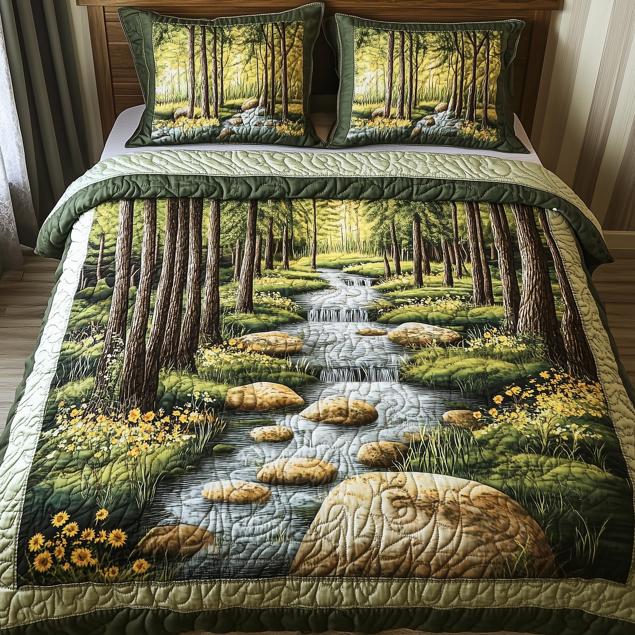 The Gentle Flow Quilted Bedding Set Duvet Cover Merchandise Autumn Gift Ideas