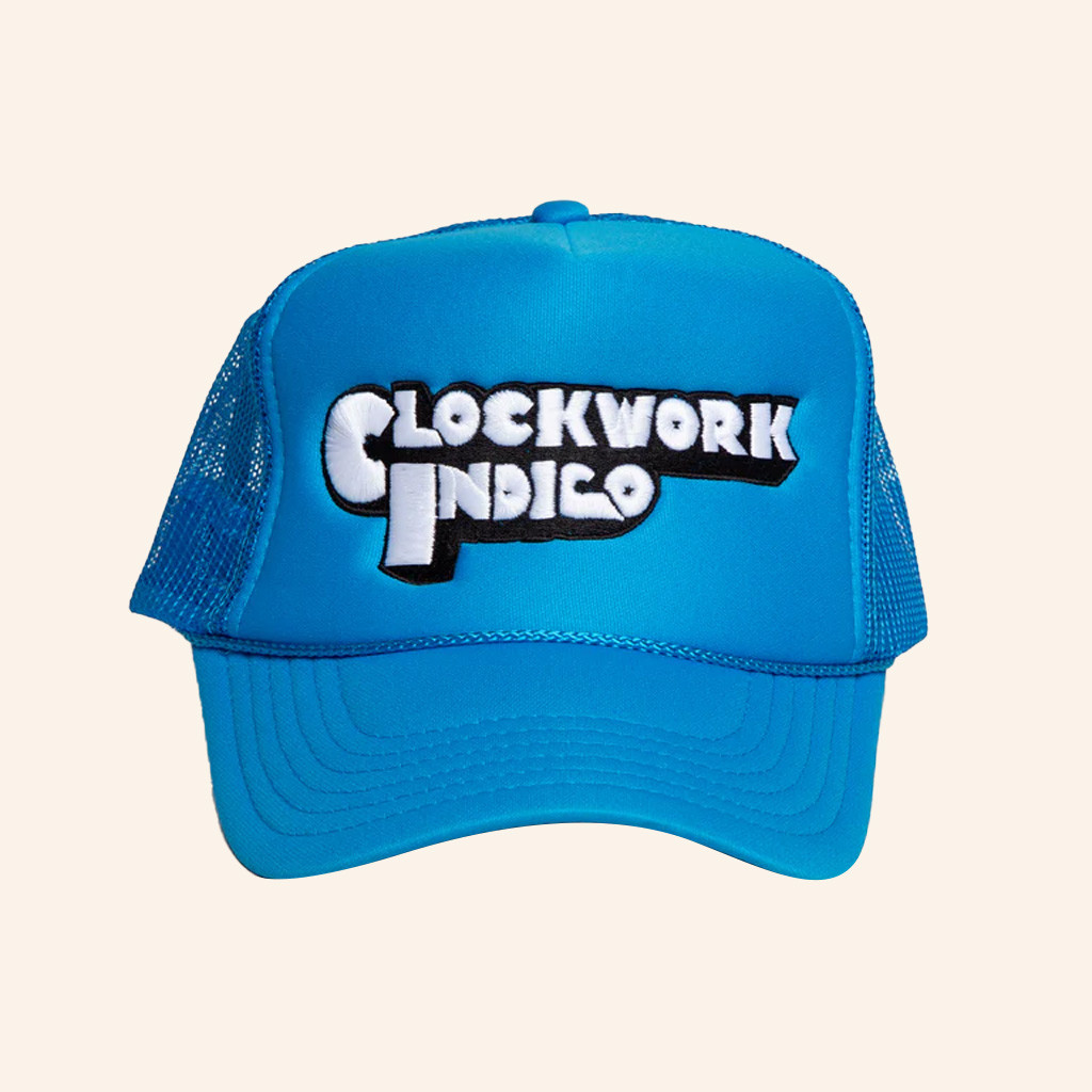 The Glorious Dead Merch Clockwork Indigo Trucker Hat Embroidered Gifs For Brothers The Glorious Dead Merch Clockwork Indigo Trucker Hat Embroidered Gifs For Brothers
