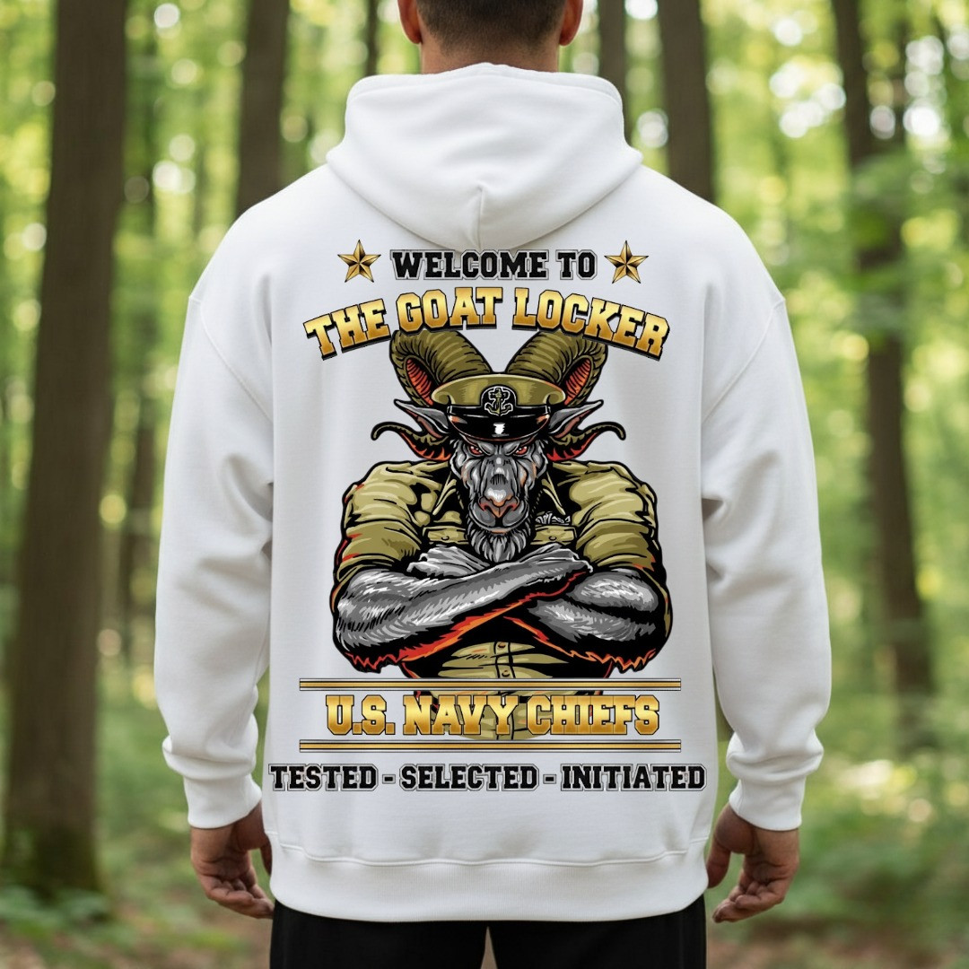 The Goat Locker US Navy Chiefs Hoodie Navy Veterans Clothes Gifts For Veterans Day
