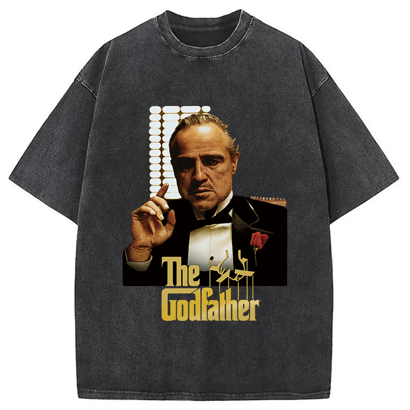 The Godfather With Cat Washed T-Shirt Casual Vintage Everyday Look Gifts For Best Friend The Godfather With Cat Washed T-Shirt Casual Vintage Everyday Look Gifts For Best Friend
