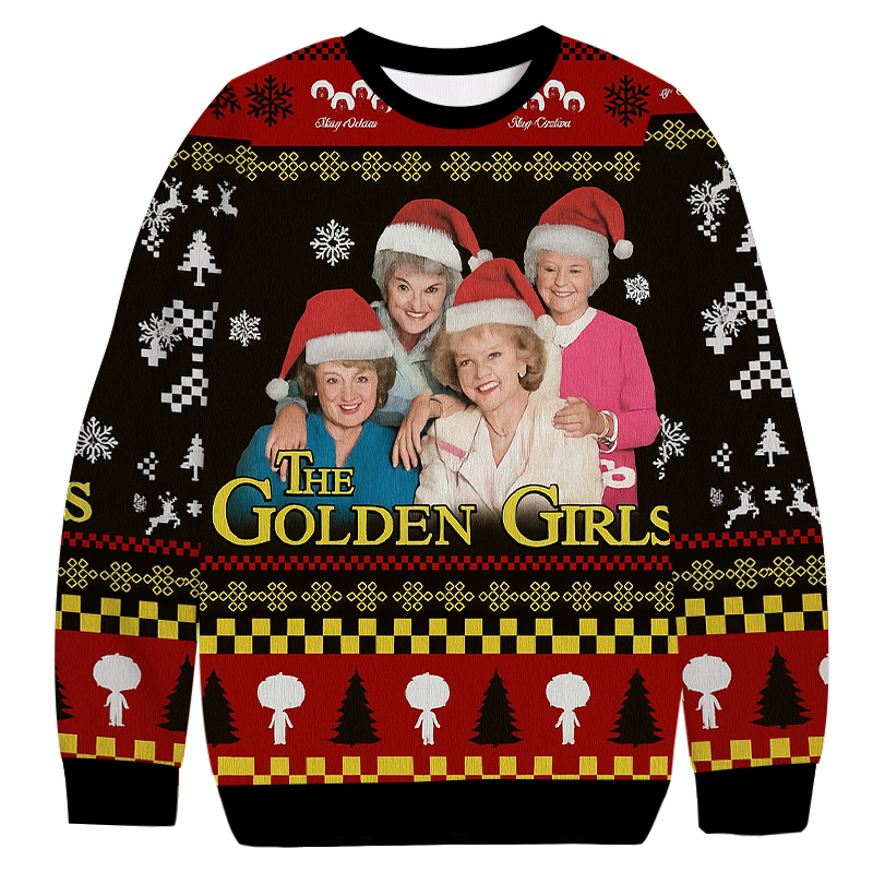 The Golden Girls Christmas Ugly Sweatshirt Holiday Season Gag Gift Top The Golden Girls Christmas Ugly Sweatshirt Holiday Season Gag Gift Top