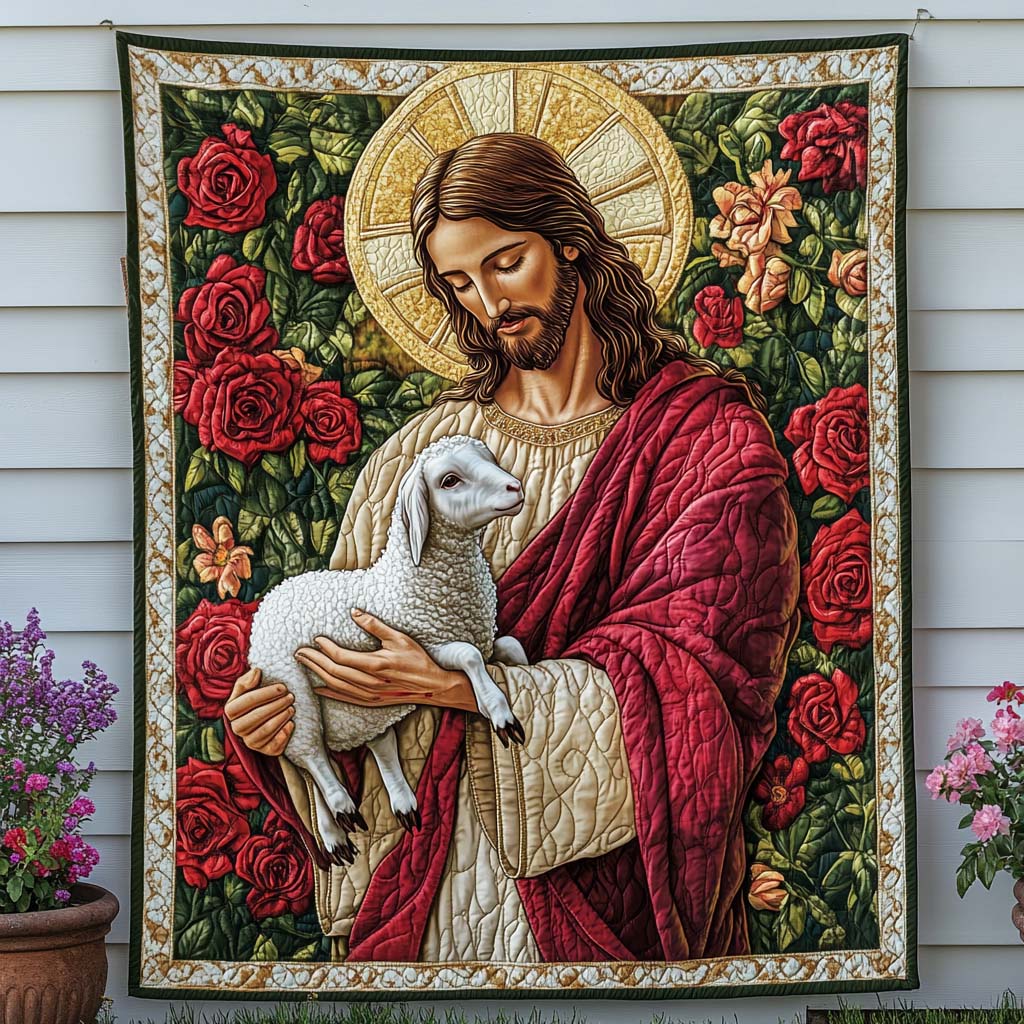 The Good Shepherd Quilted Blanket Cool Throw Blanket Great Dragon Lover Gifts