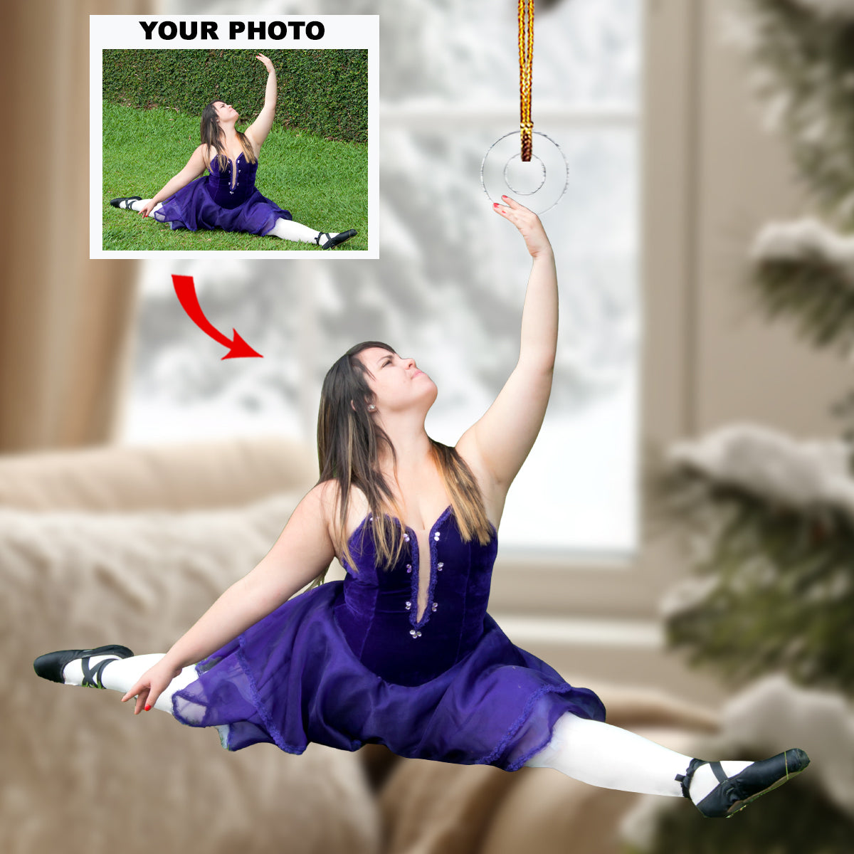 The Graceful Rhythm Personalized Photo Mica Ornament Christmas Gift For Ballet Members