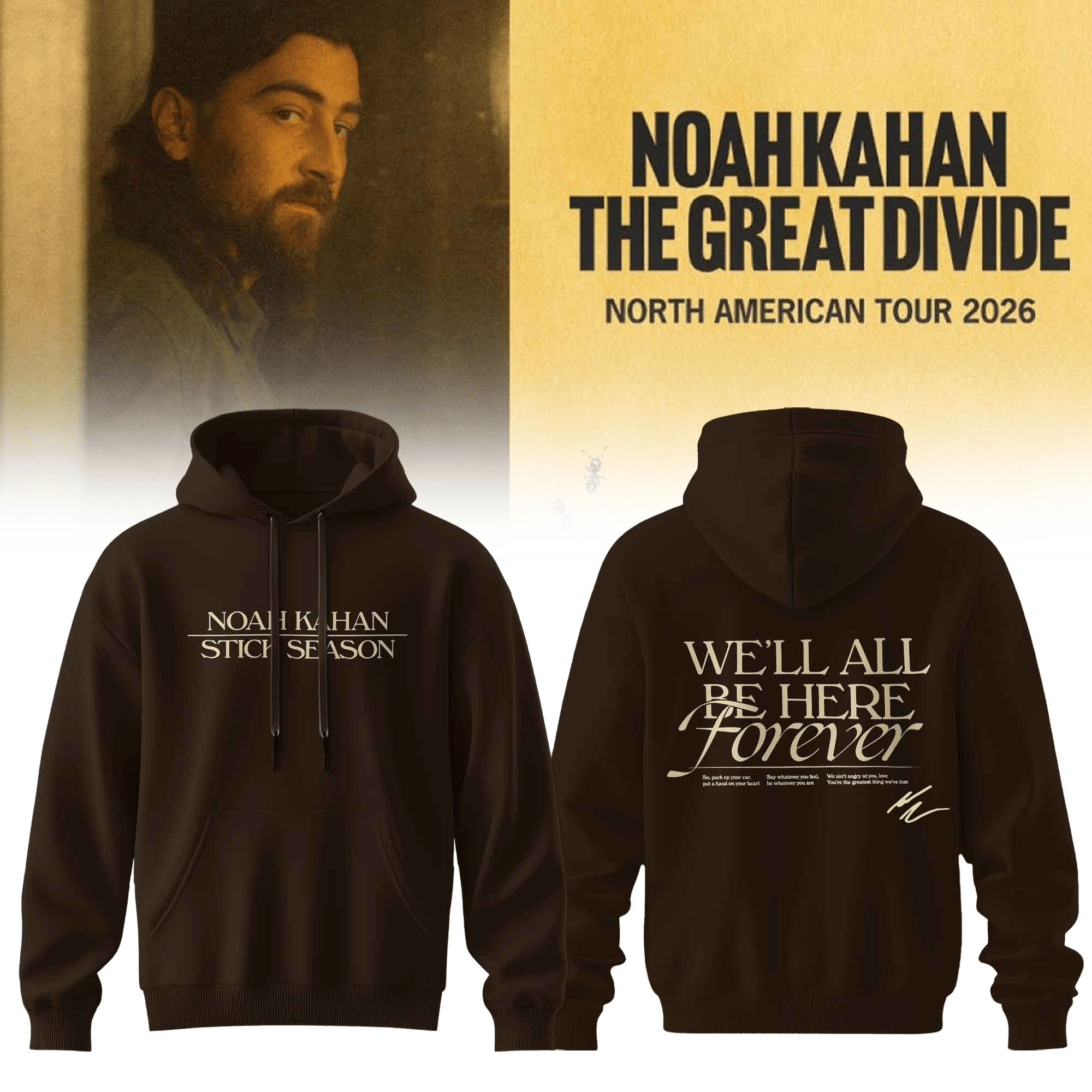 The Great Divide Tour Signed Noah Kahan Hoodie Music Apparel Present For Noah Kahan Lovers