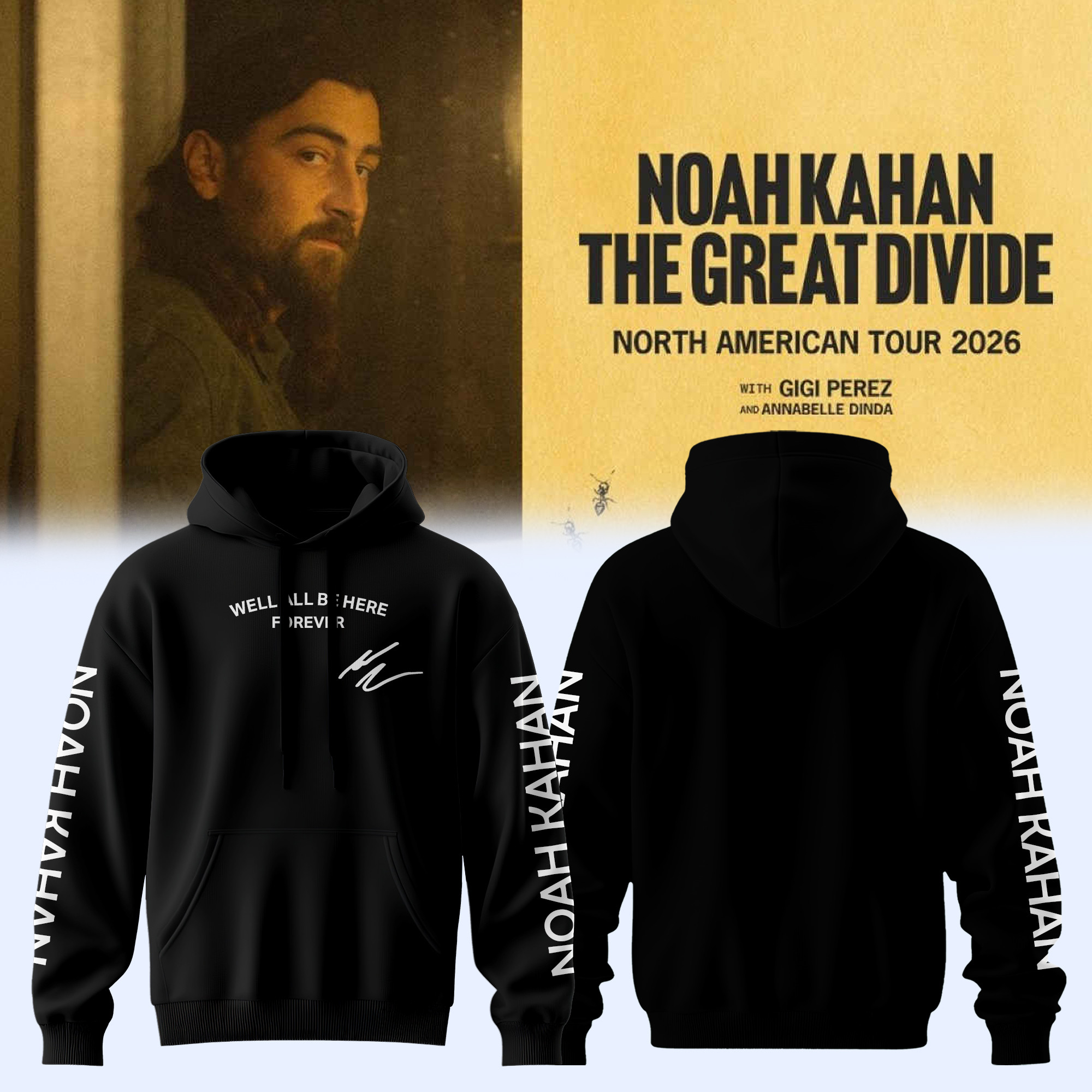 The Great Divide Tour Signed Noah Kahan Hoodie North America Tour 2026 Apparel Great Gift For Fans