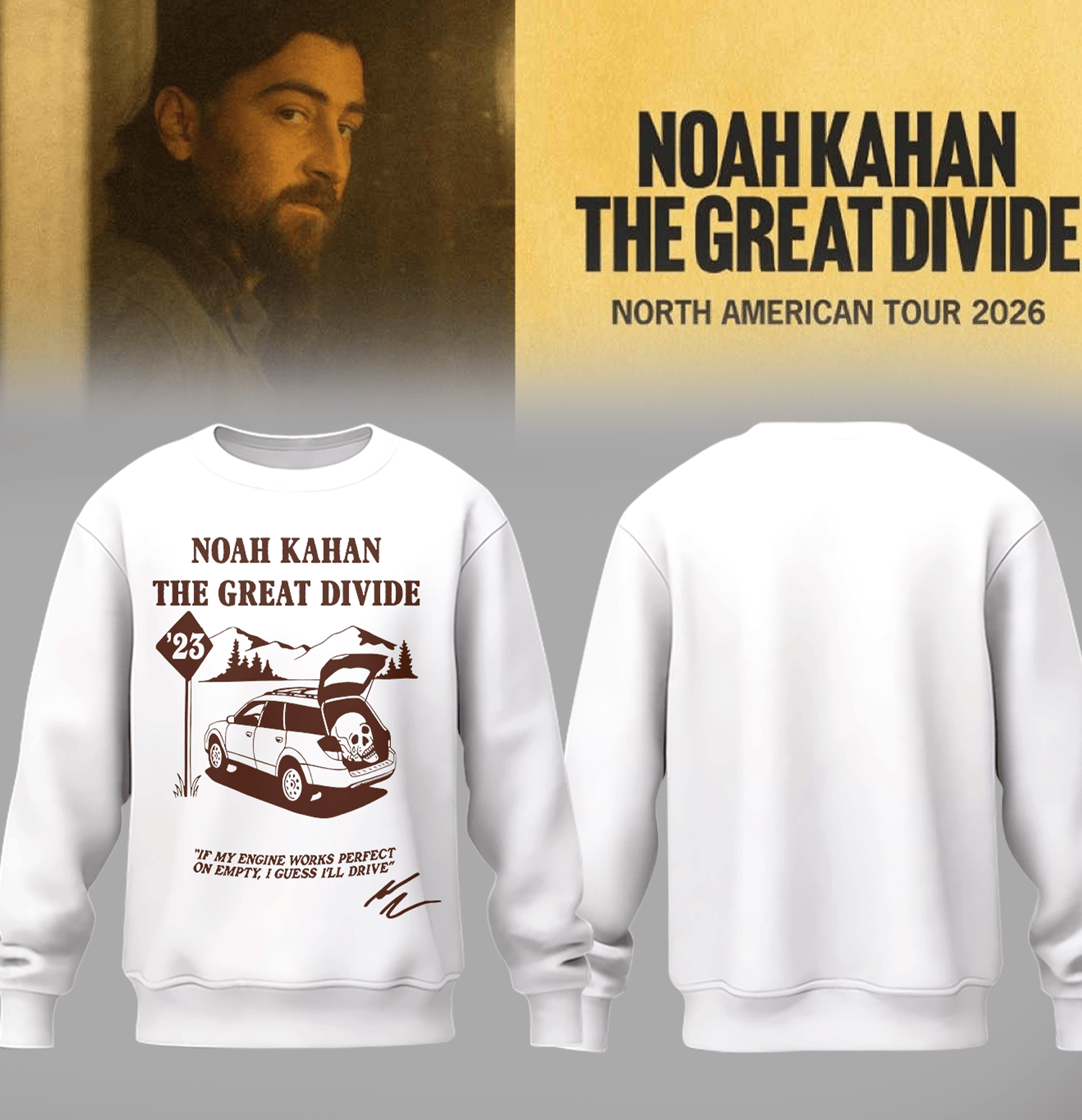 The Great Divide Tour Signed Noah Kahan Sweatshirt Noah Kahan Clothing Fan Gift For Husband