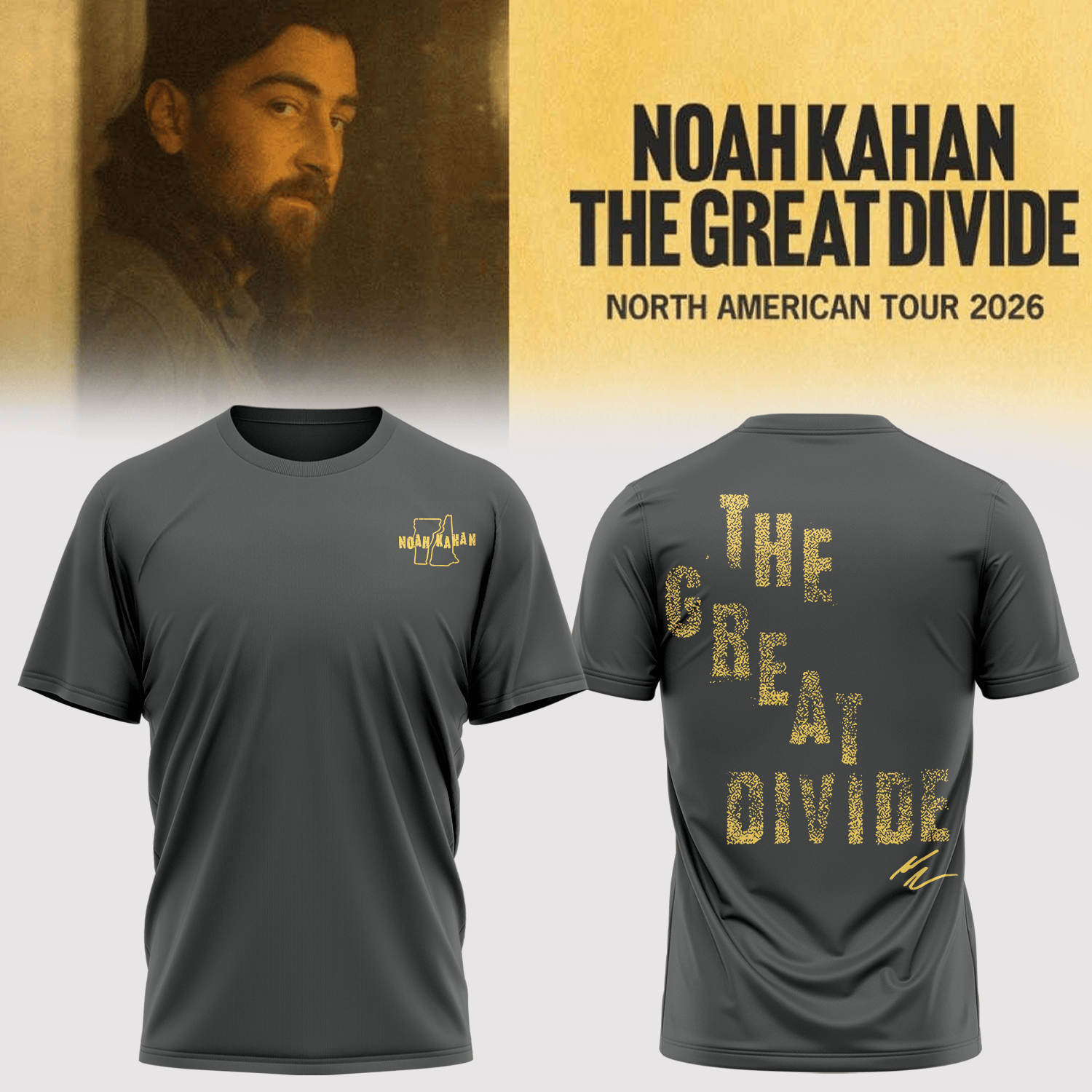 The Great Divide Tour Signed Noah Kahan T-Shirt Music Concert Tee Noah Kahan Lover Gift