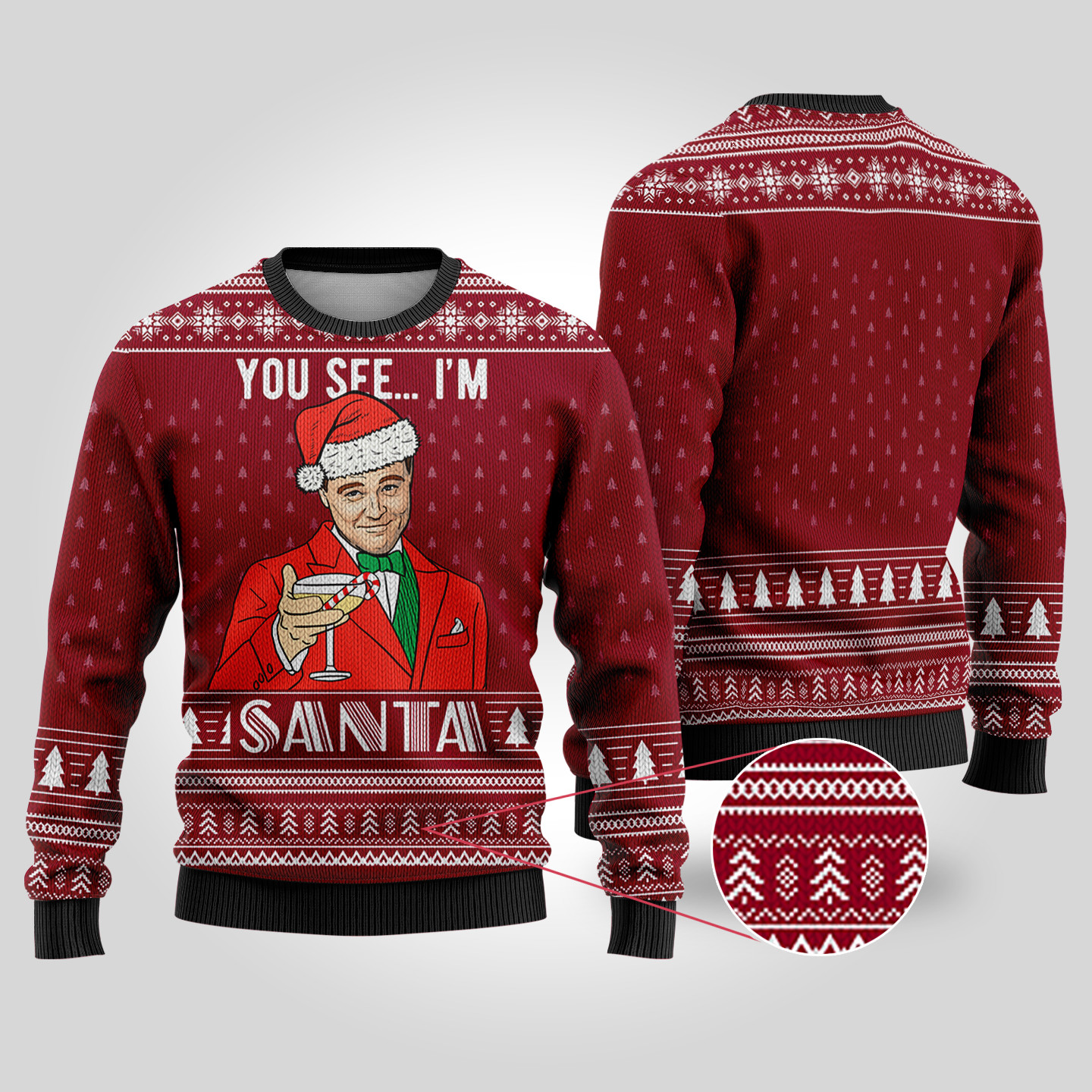 The Great Gatsby Funny Santa Dicaprio Ugly Sweater Cardinal Red Trending Christmas Merch Gift 2025 Collection